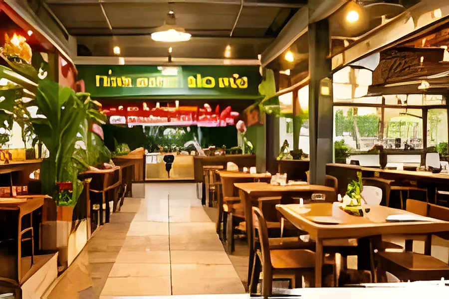 Thực khách thưởng thức bún chả trong không gian quán ấm cúng